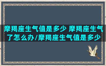 摩羯座生气值是多少 摩羯座生气了怎么办/摩羯座生气值是多少 摩羯座生气了怎么办-我的网站